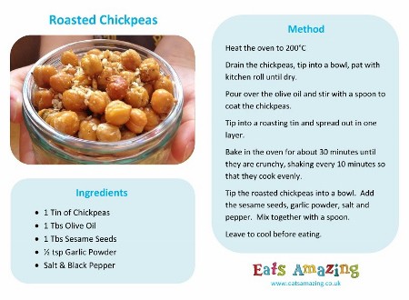 Easy Recipes for Kids - Roasted Chickpeas - Eats Amazing.