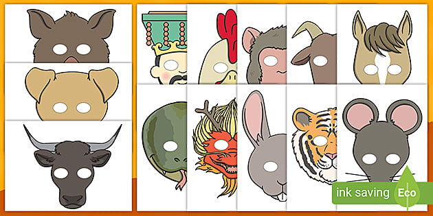 printable chinese animal masks