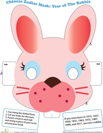 printable chinese animal masks