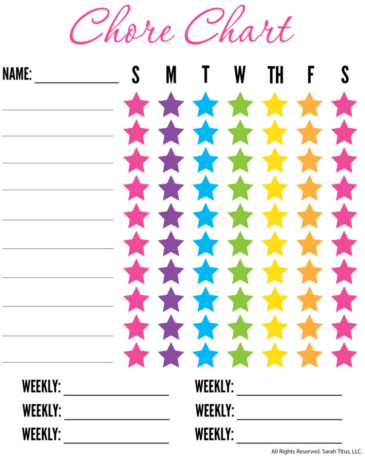 Top Chore Chart Printables to Download Instantly - Sarah Titus