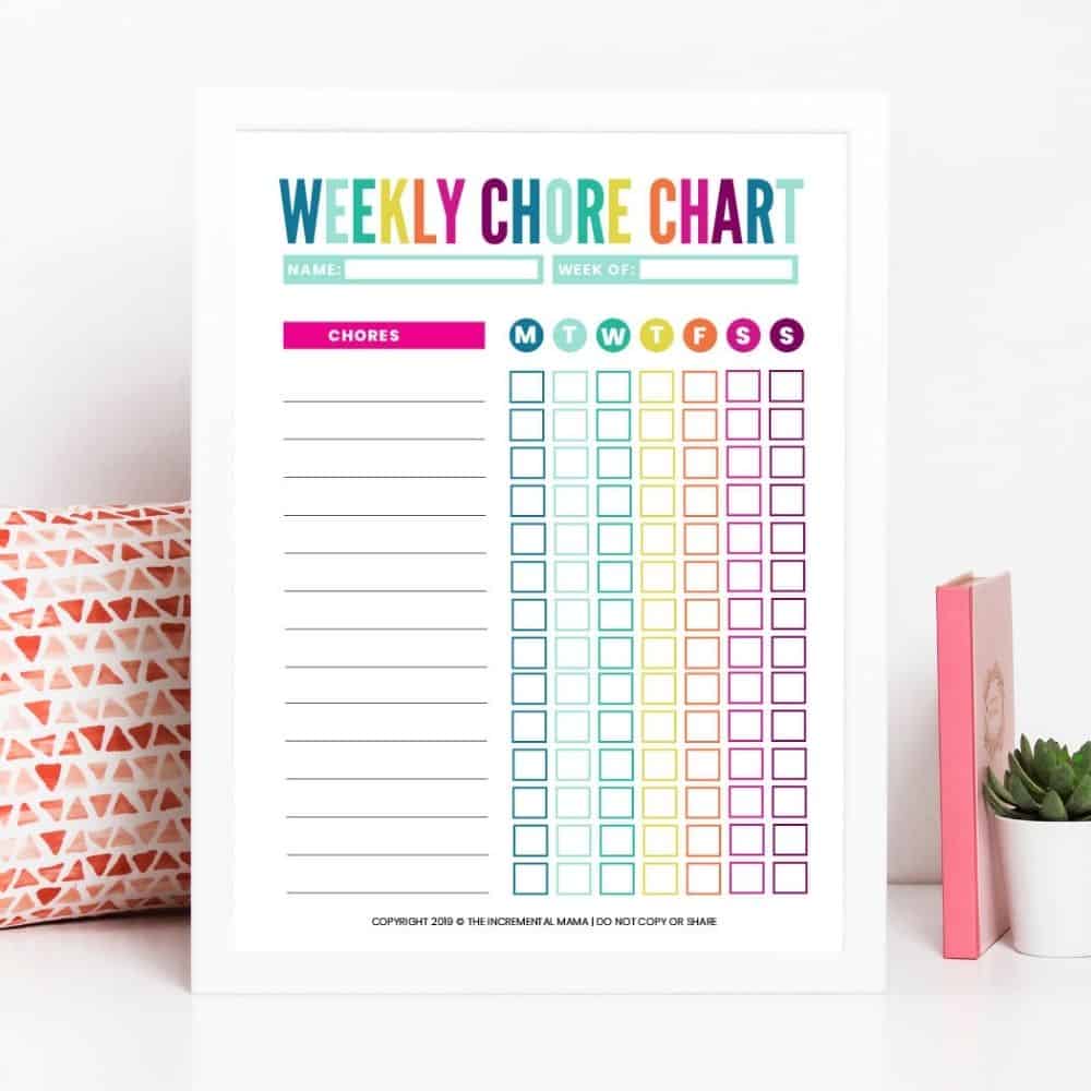 Cute &  Colorful Free Customizable Chore Chart Printable - The ...