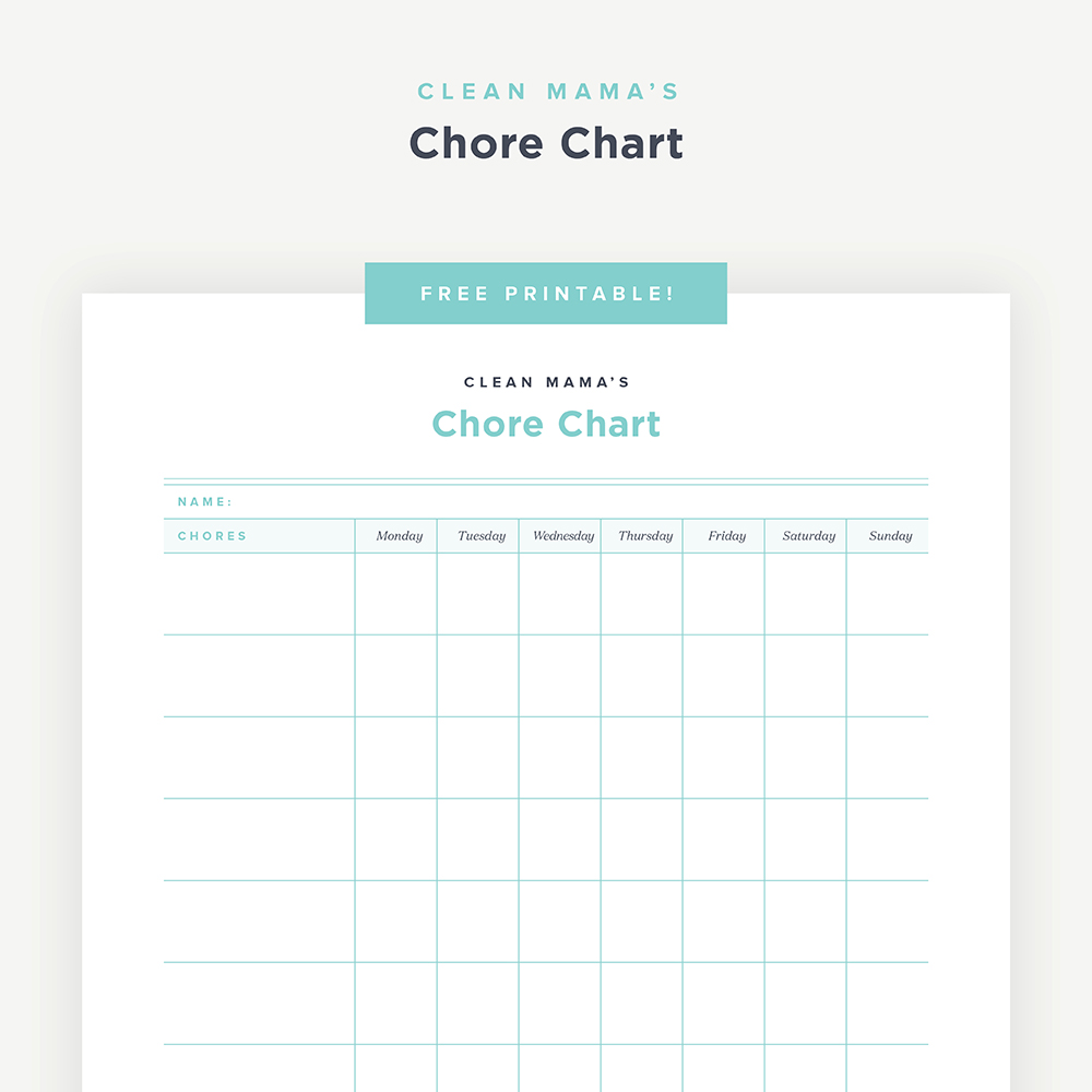 Free Printable : Chore Chart - Clean Mama
