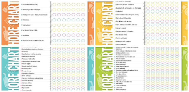 printable chore charts by age