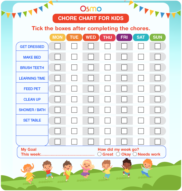 printable chore charts for 10 year olds