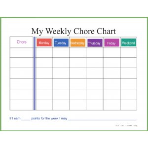 printable chore charts for 10 year olds