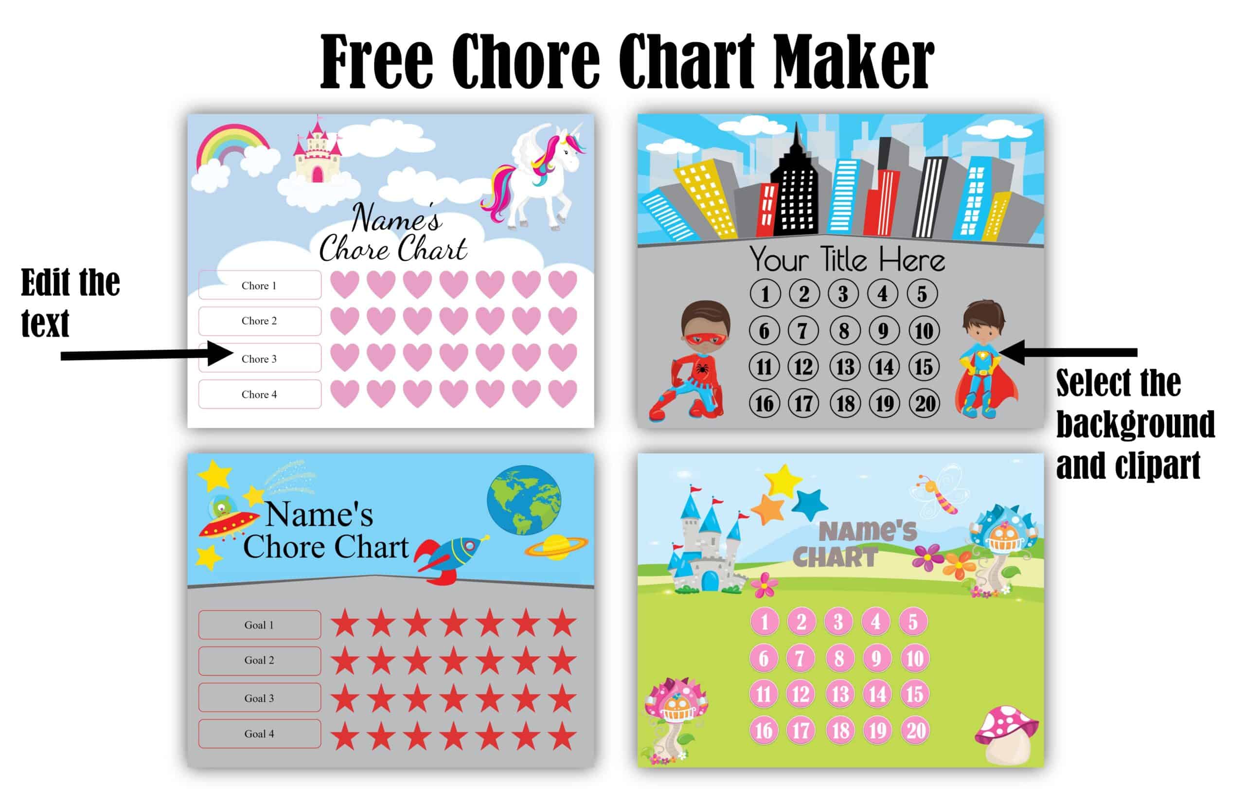 Free Printable Chore Chart for Kids | Customize Online &  Print at Home