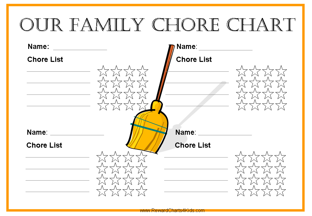 printable chore charts for families