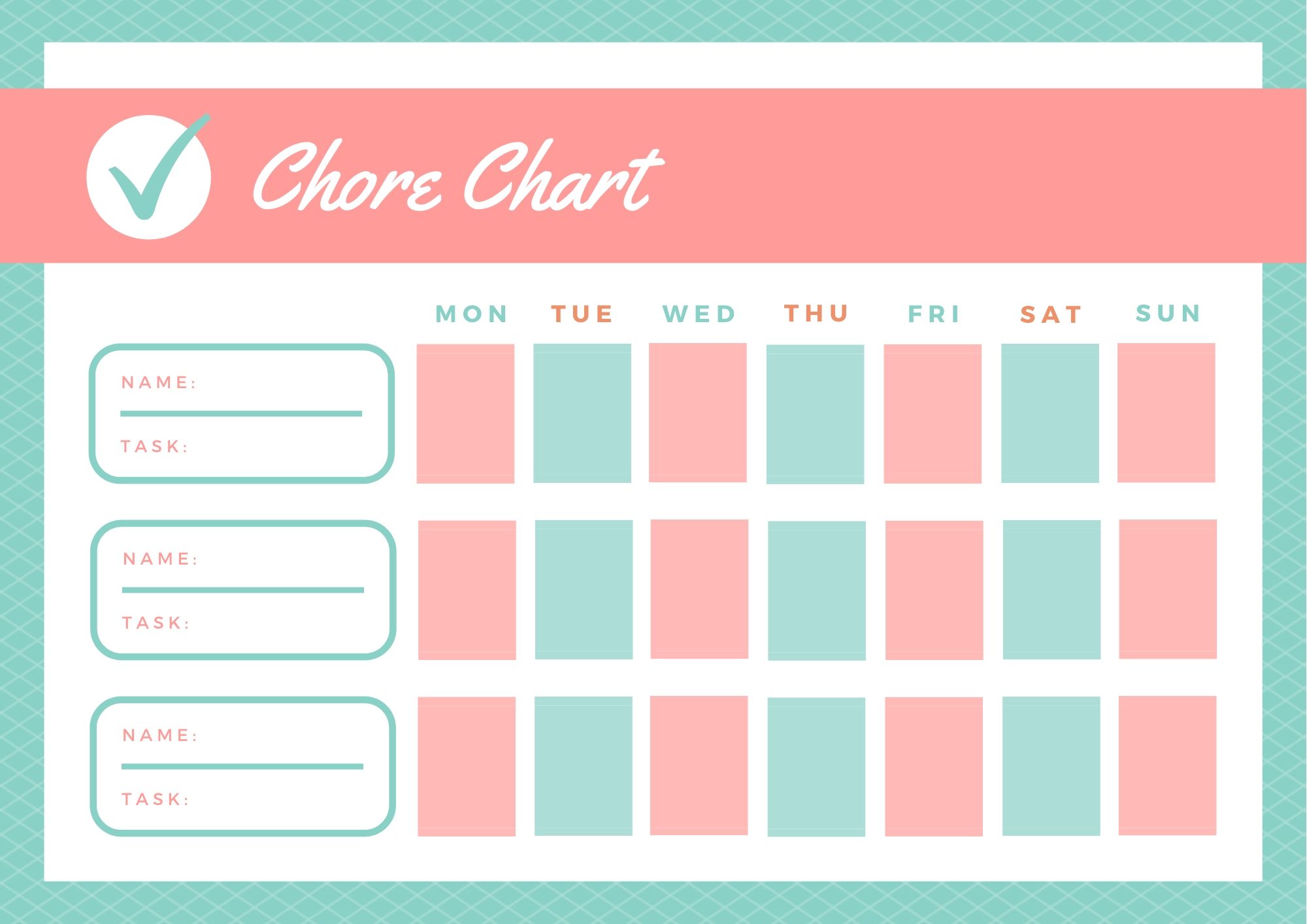 printable chore charts for families