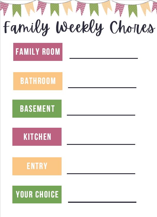 printable chore charts for families
