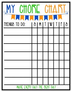 printable chore charts for home