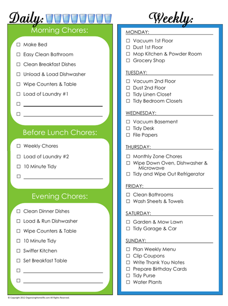 31 Days of Home Management Binder Printables: Day #4 Daily and ...