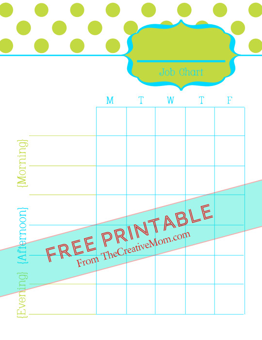printable chore charts for moms
