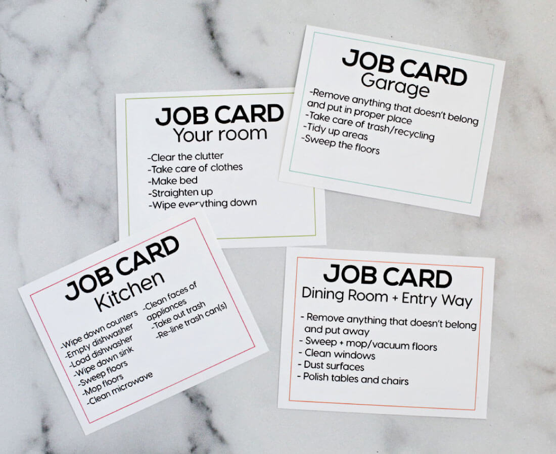 Printable Chores for Teenagers from 30daysblog