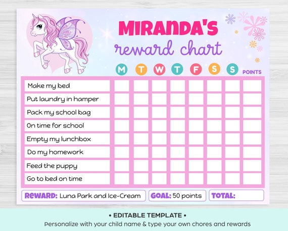 printable chore incentive charts