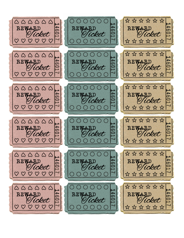 Free Printable Chore Reward Tickets | Fab N Free