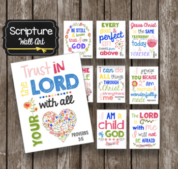 Scripture Posters - Kids Wall Art - Pslam Cards - Christian Printables