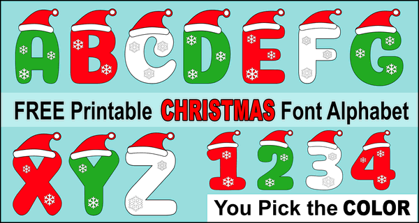Christmas Font (Printable Alphabet Letters &  Clipart) - DIY ...