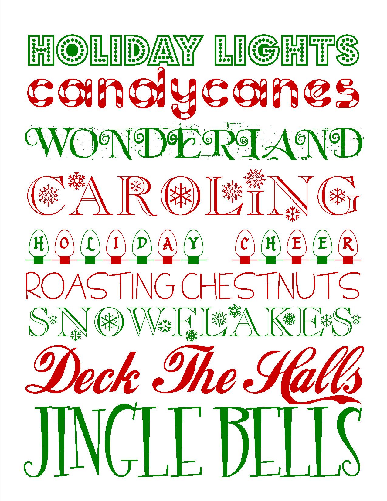 Free Printables} Fun Christmas Subway Art Printable | Your ...