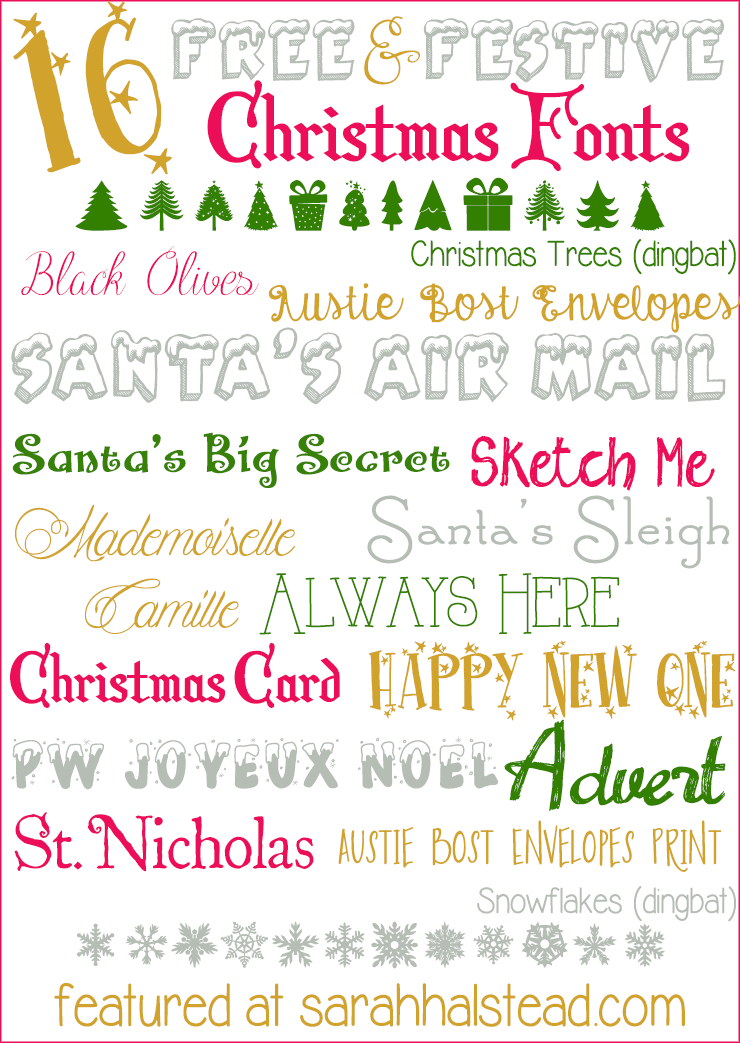 printable christmas fonts