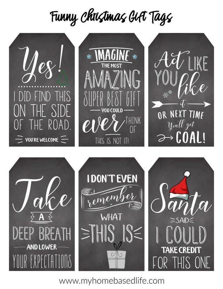 Funny Printable Christmas Gift Tags |