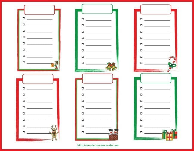 printable christmas gift shopping list