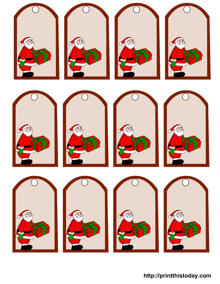printable christmas gift tags santa