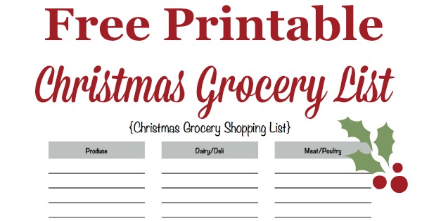 printable christmas grocery list