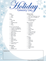 printable christmas grocery list
