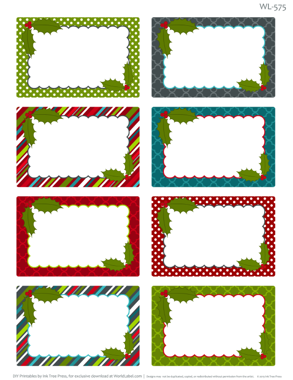 printable christmas label templates free