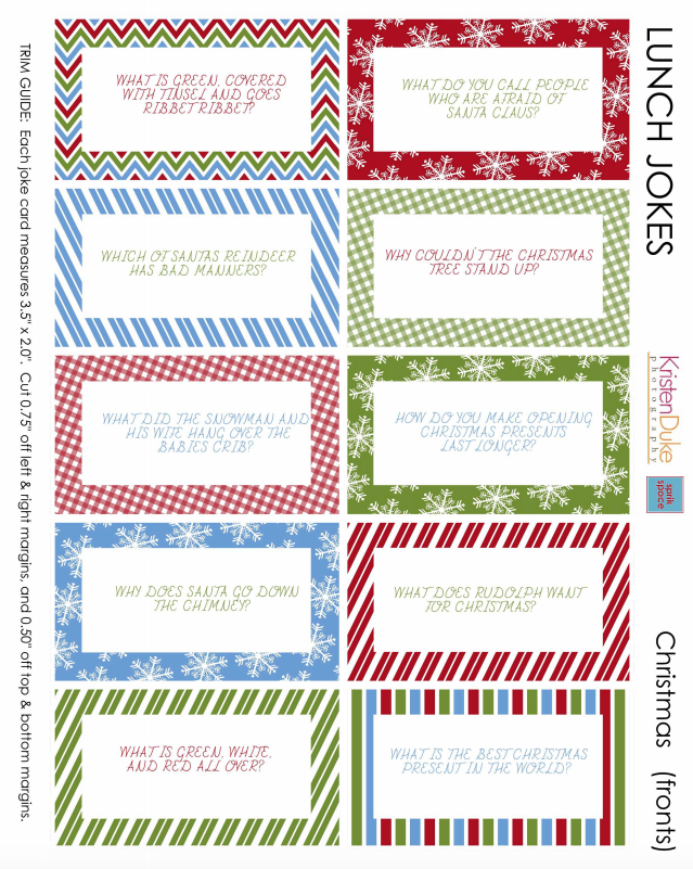 printable christmas lunchbox jokes