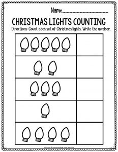 Printable Math Christmas Preschool Worksheets