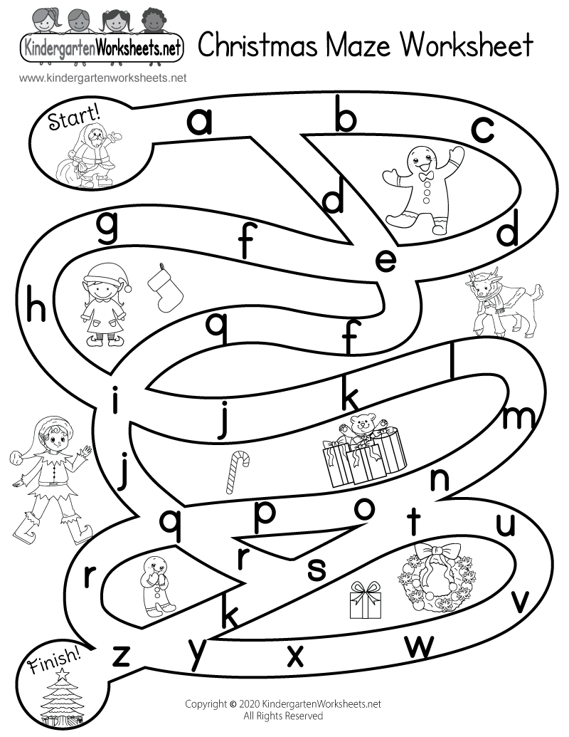 printable christmas mazes for preschoolers