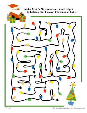 printable christmas mazes for preschoolers