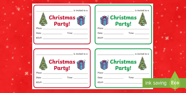 Christmas Party Invitation Templates (Lehrer gemacht)