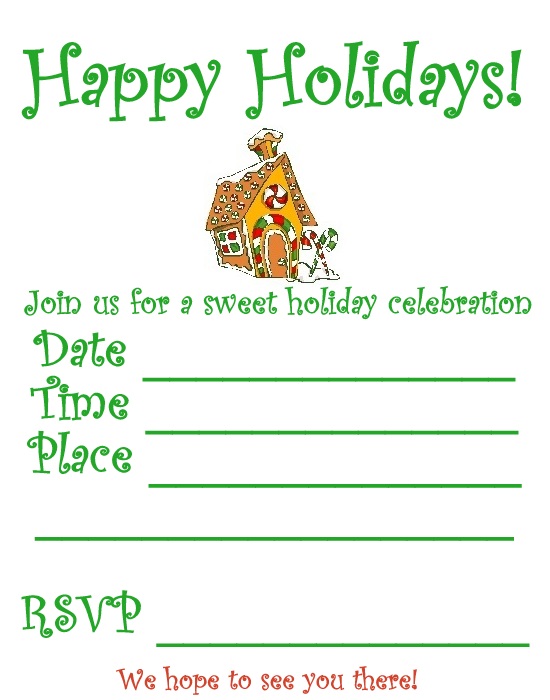 Gingerbread Christmas Party Invitation