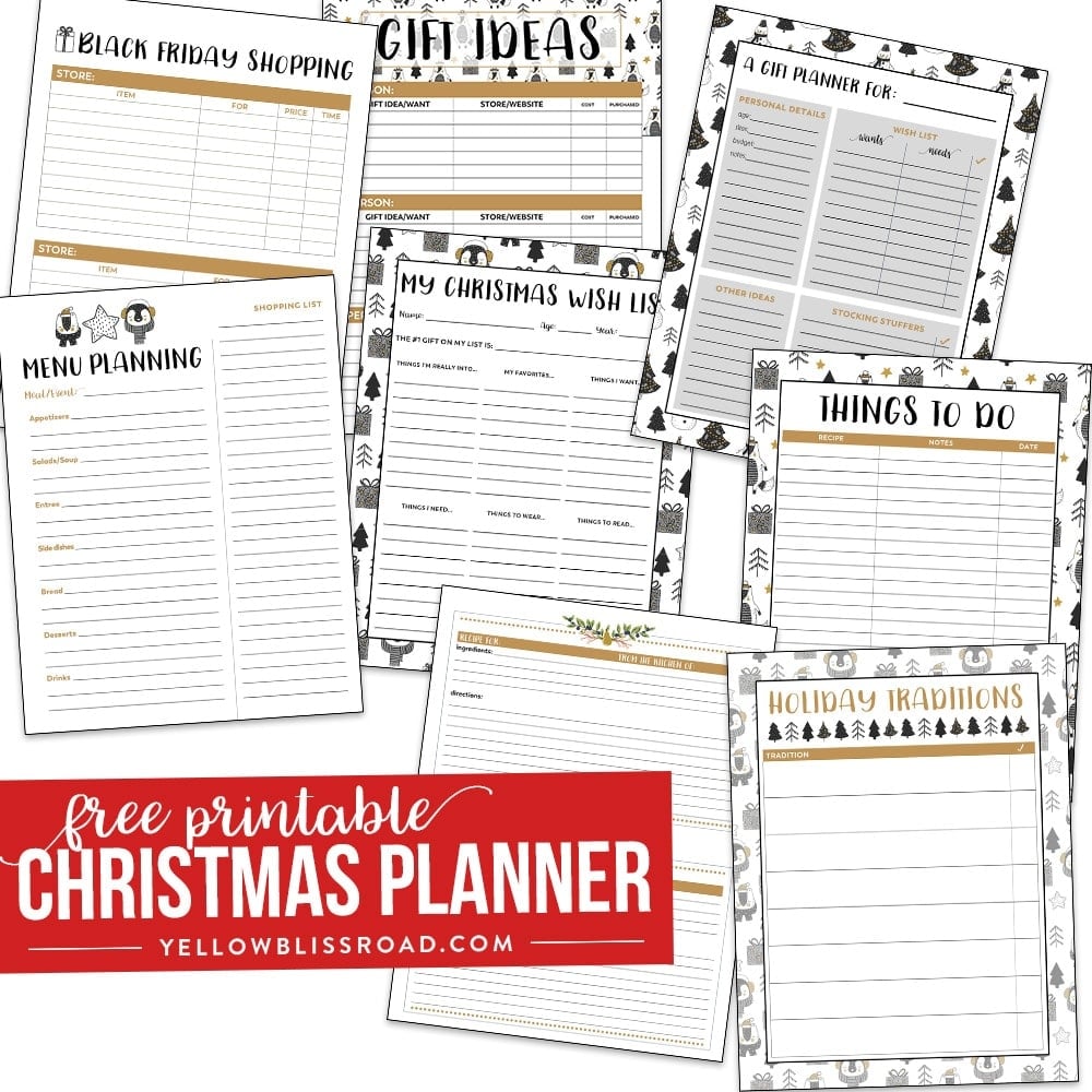 printable christmas planner 2017