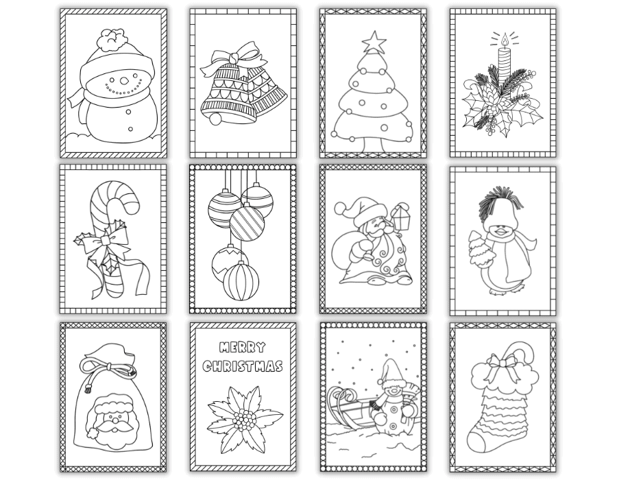 printable christmas postcards templates free