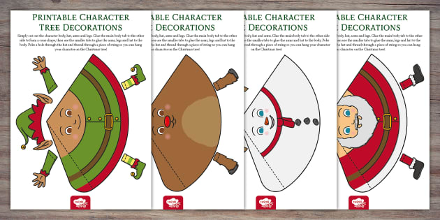 Printable Christmas Character Tree Decoration | Twinkl Party