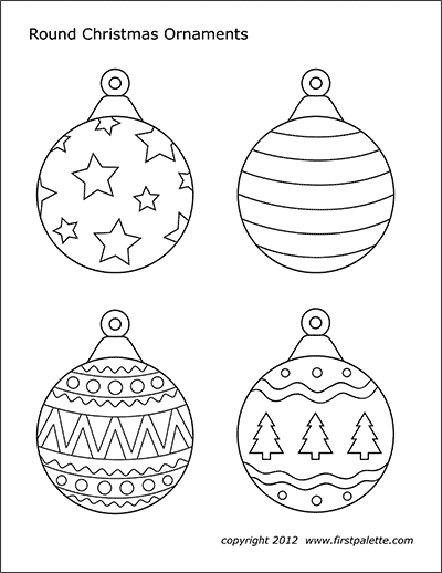 Christmas Tree Ornaments | Free Printable Templates &  Coloring ...