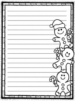 printable christmas writing paper for kindergarten
