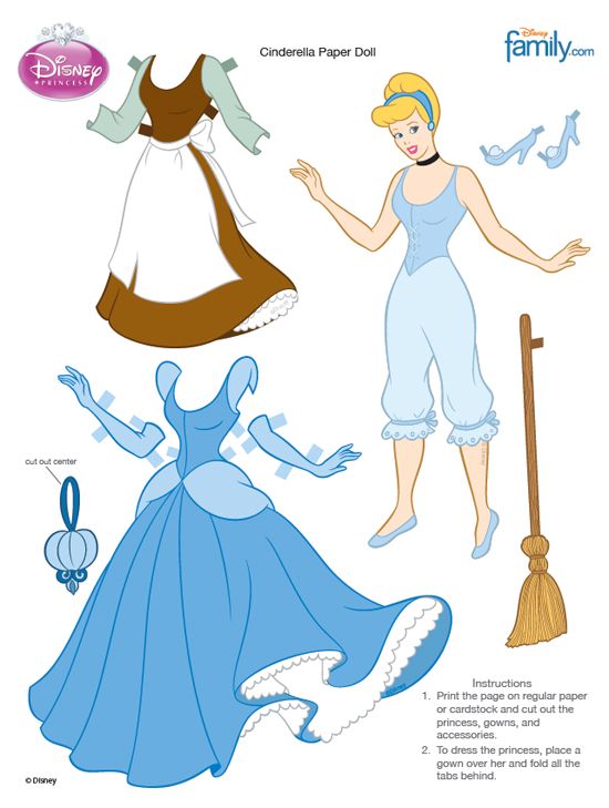 printable cinderella paper dolls