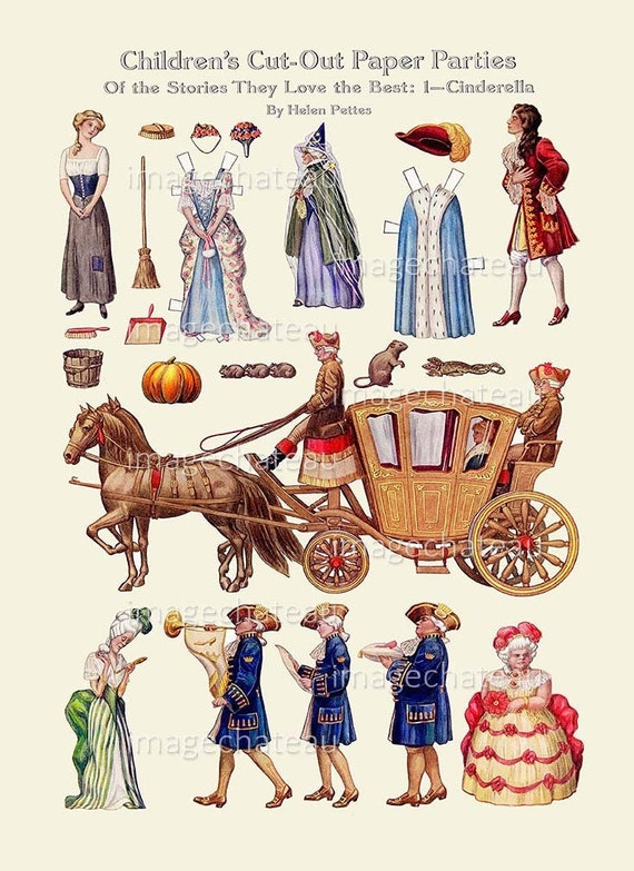 Buy CINDERELLA Cut Out Paper Dolls DIGITAL DOWNLOAD Fairy ...