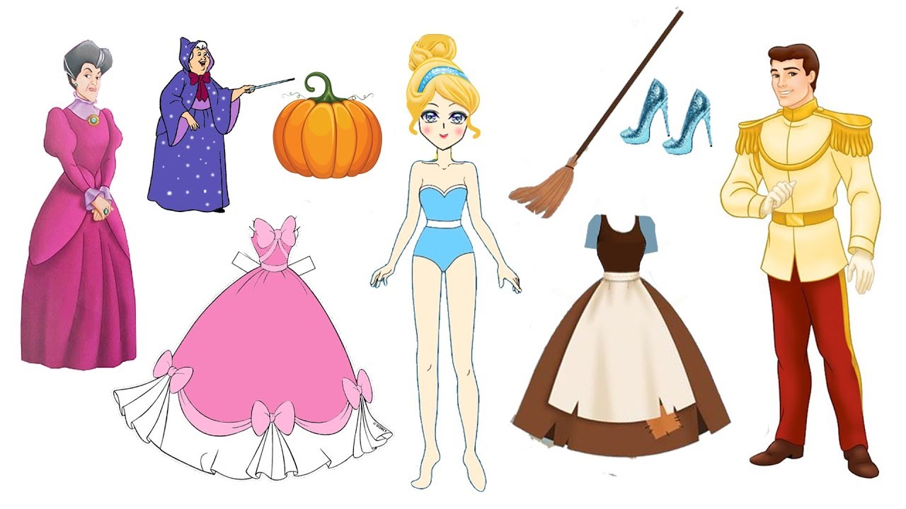 printable cinderella paper dolls