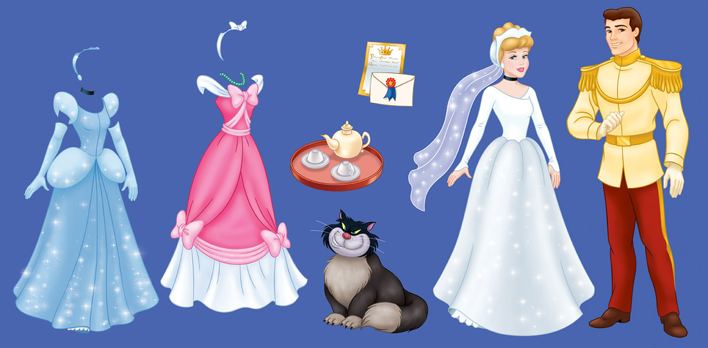 Cinderella Paper Doll Kit items | These are items I illustra… | Flickr