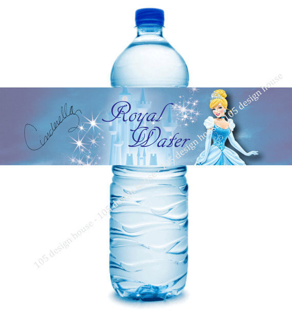 printable cinderella water bottle labels