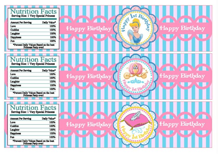 printable cinderella water bottle labels