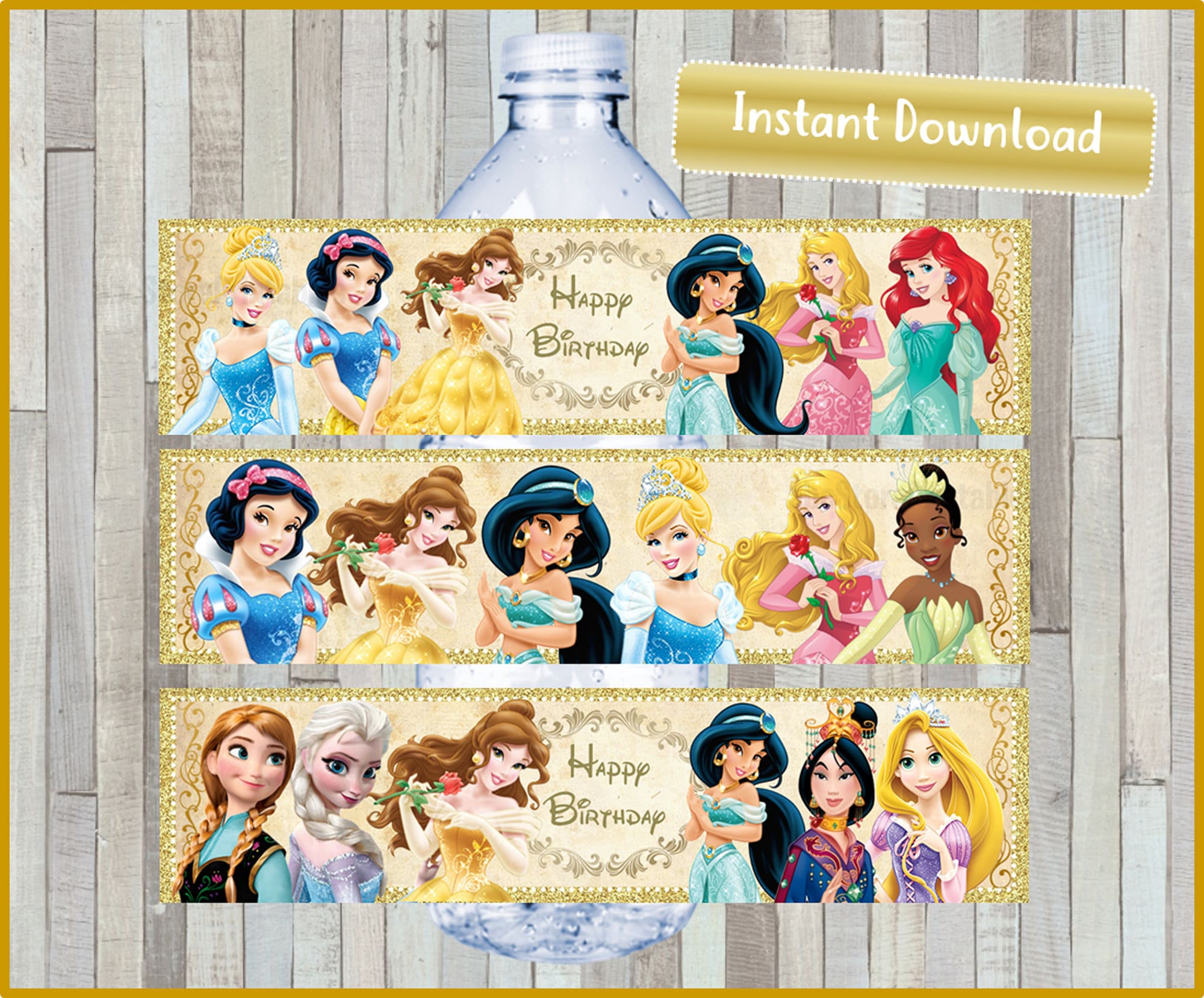 Princess Water Bottle Labels, Diy Princess Water Bottle Labels ...