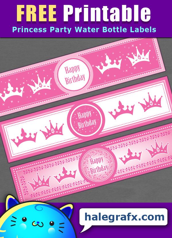 Free Printable Princess Party Water Bottle Labels