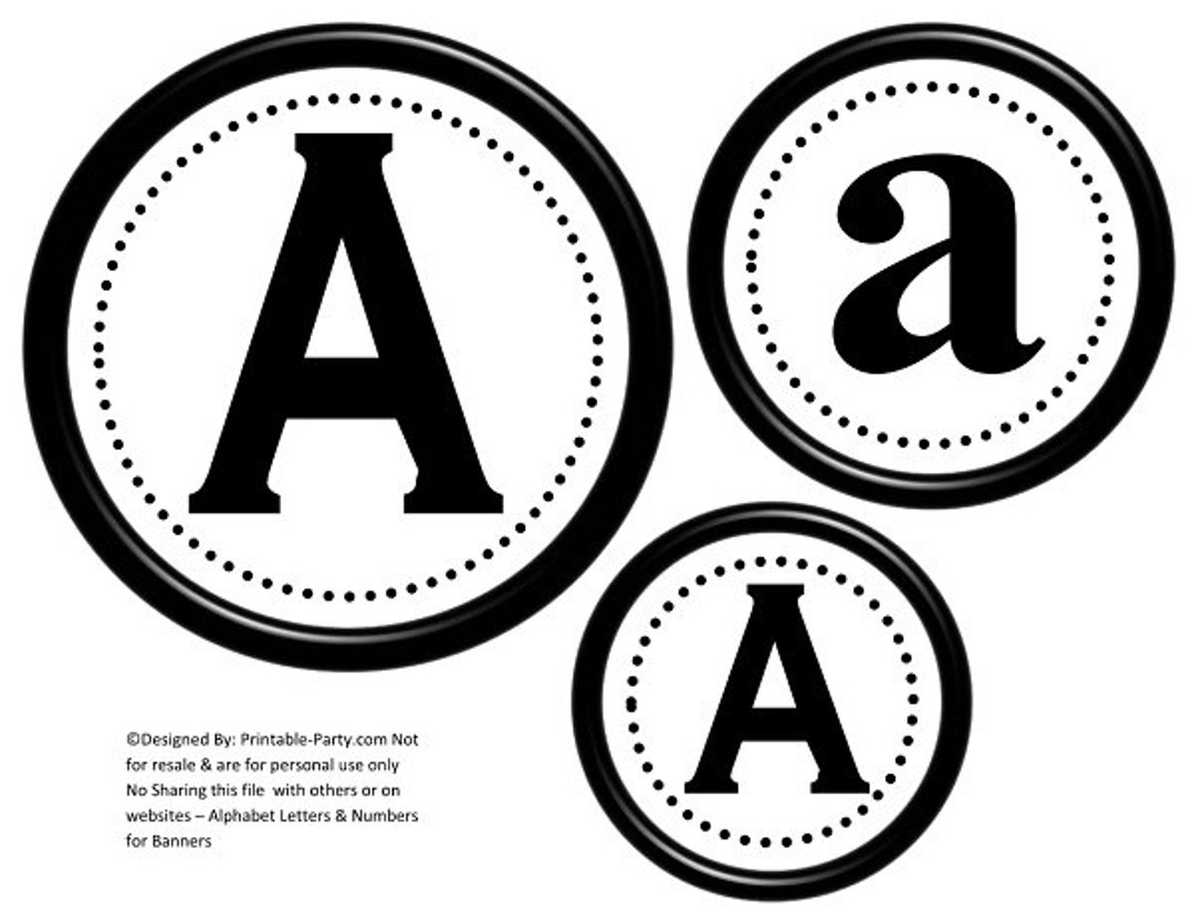 6 Inch Circle Black Printable Banner Letters   Australia