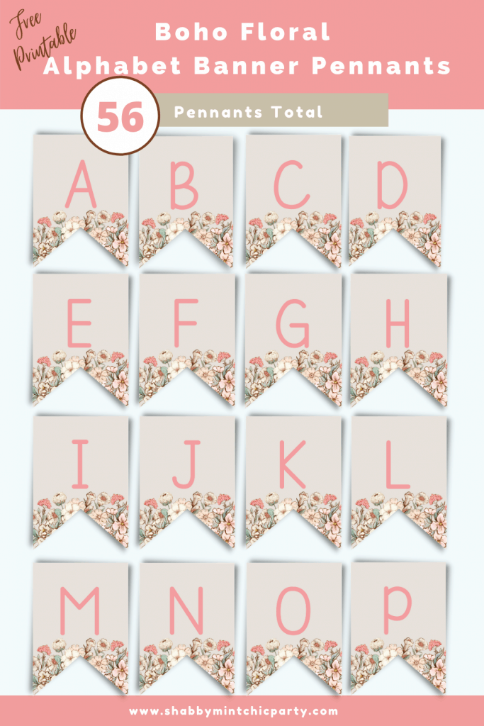 printable classic alphabet banner pennants